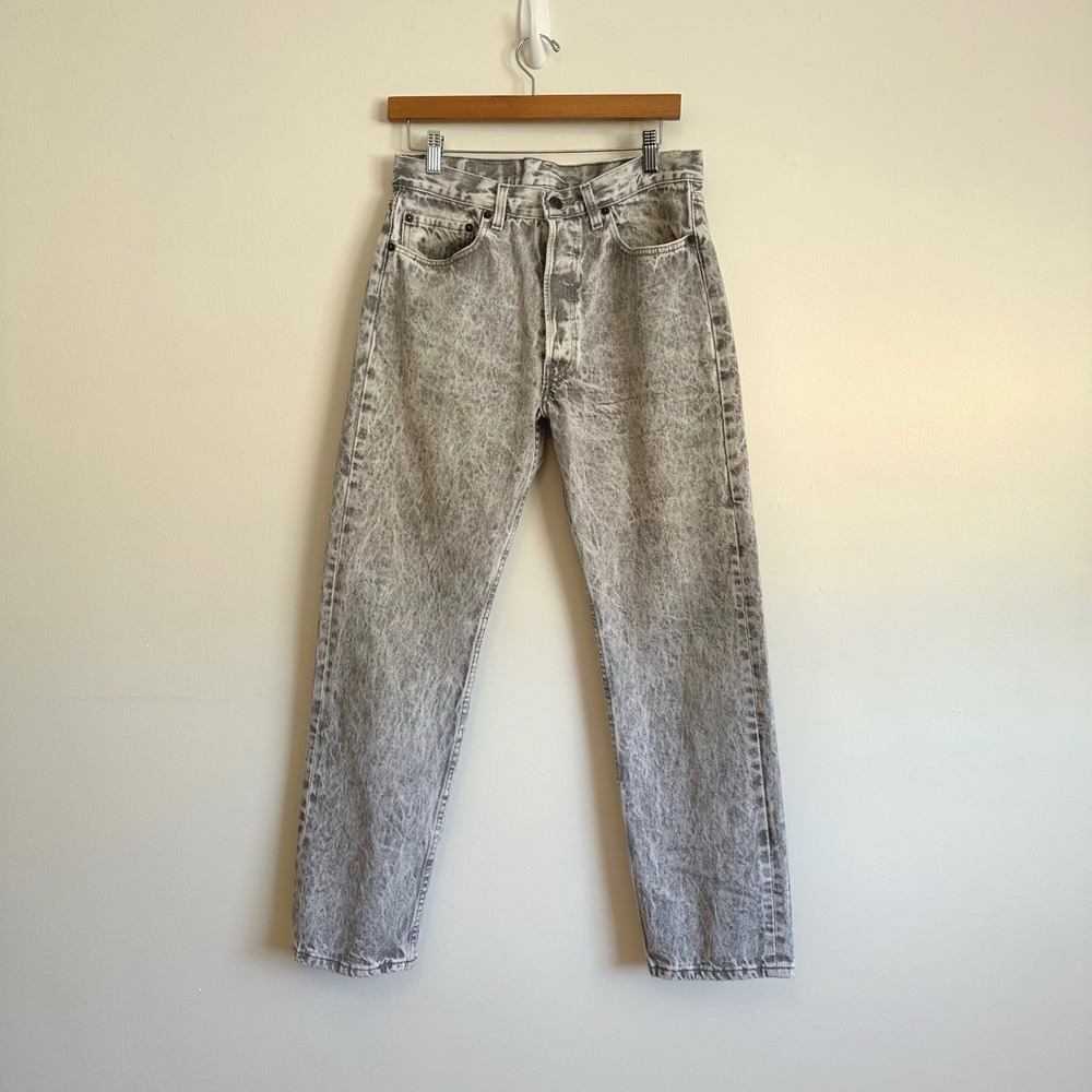 VTG Levi's 501 1988 Acid Wash Jeans Actual 30X29 USA Made 80s Mens Gray Grunge